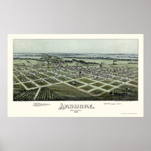 Poster Ardmore, mapa panorâmico da APROVAÇÃO - 1891