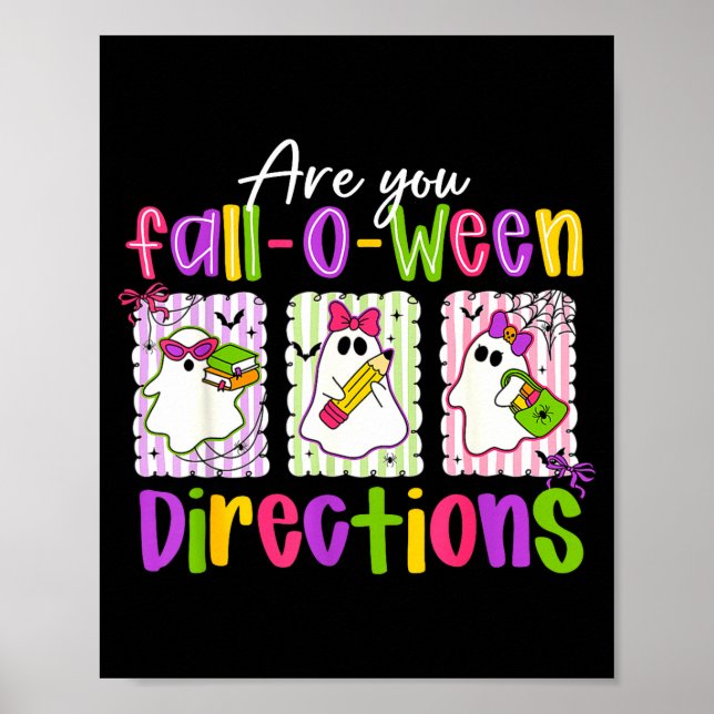Poster Are You Fall-o-ween Directions Soky Cute Ghost Tea (Frente)