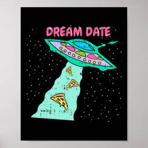 Poster Área-51 Alienígena Pizza Espacial na Área-51 Data