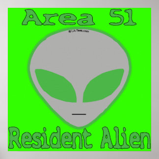 Pôster Área 51 Alienígena residente