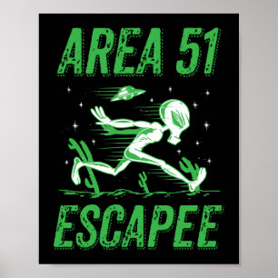 Poster Área 51 Alienígena Verde Escapee Figurino de Hallo