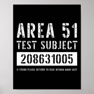 Poster Área 51 Assunto do teste 1005 Hallowee de rapto de