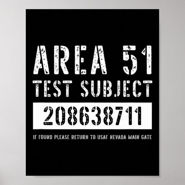 Poster Área 51 Testes Assunto 8711 Hallowee de rapto de A (Frente)