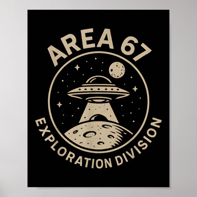 Poster Area 67 Exploration Division Funny 67 Meme Ufo Des (Frente)