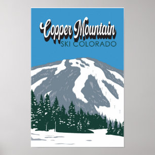 Poster Área de Esqui Copper Mountain Colorado Vintage