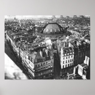 Poster Área do mercado de grão, Paris, antes de 1887