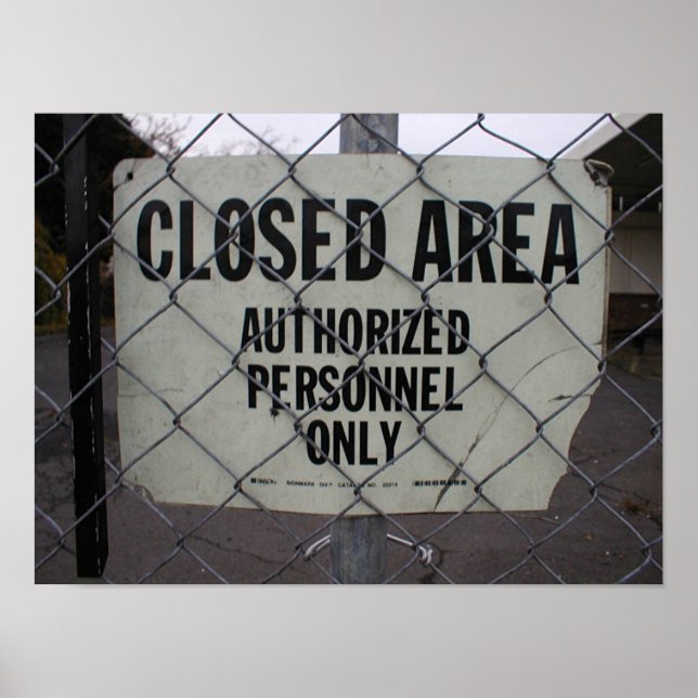 Poster Área Fechada (Frente)