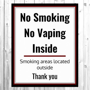 Poster Áreas de Texto Personalizadas Sem Sinal de Vaping
