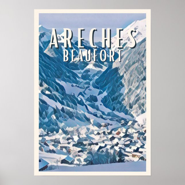Poster Areches Beaufort Station de ski (Frente)