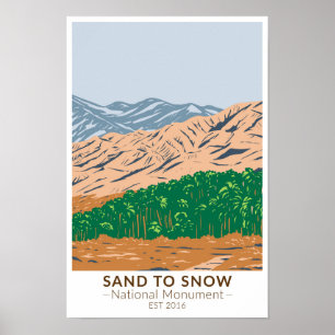 Poster Areia ao Monumento Nacional da Neve, Califórnia Vi