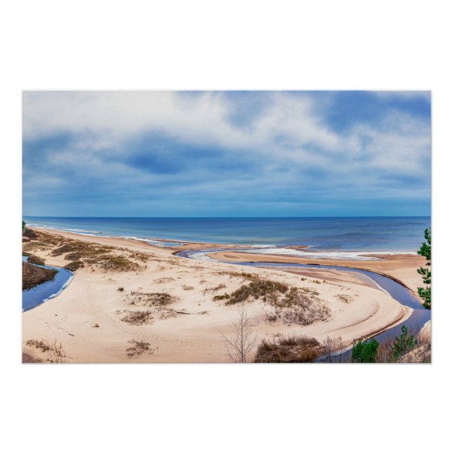 Pôster Areia branca perto do mar Báltico, na Letónia (Frente)
