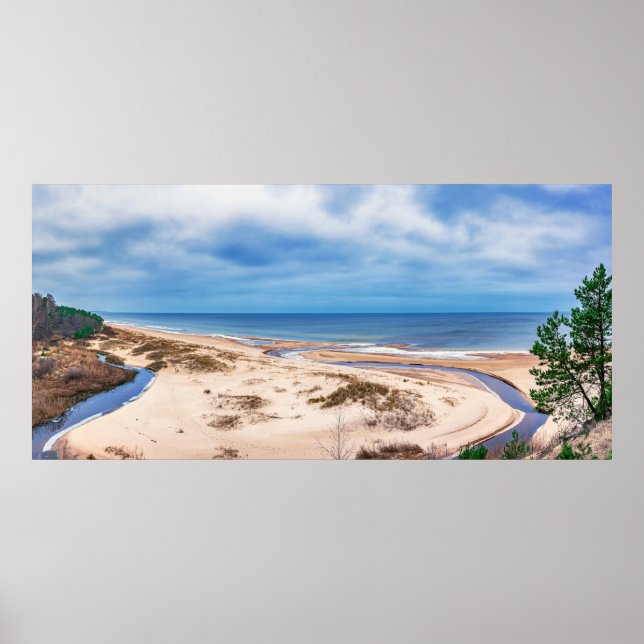 Poster Areia branca perto do mar Báltico, na Letónia (Frente)