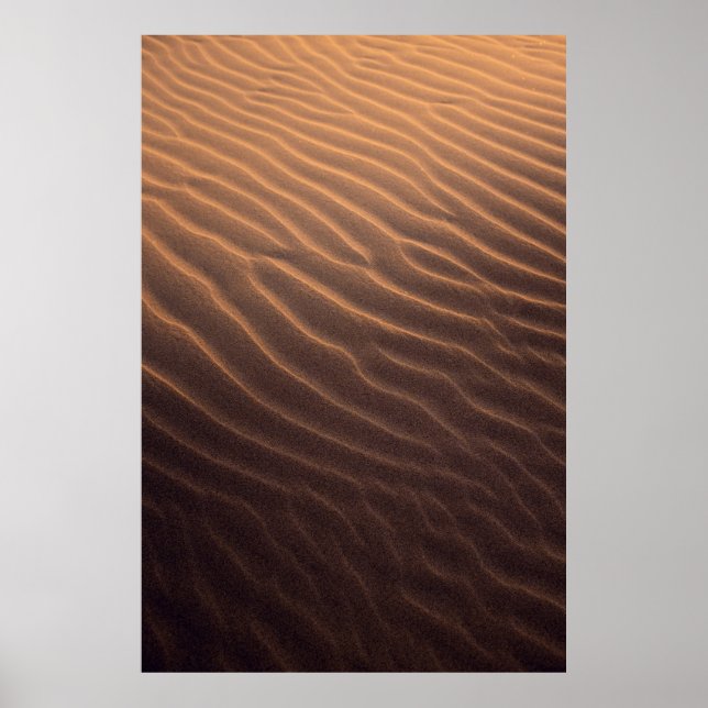 Poster Areia castanha com água pela manhã (Frente)