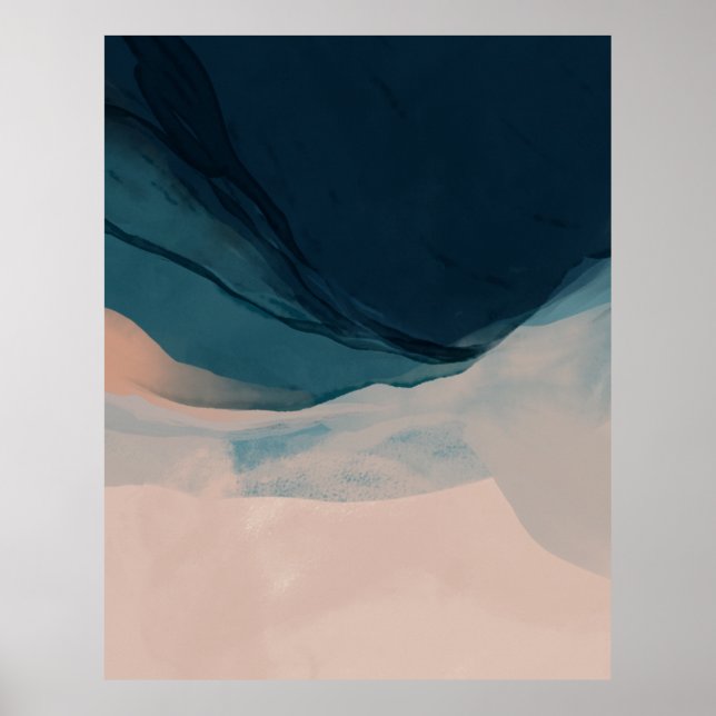 Poster Areia e Mar Aquarela Praia Declive (Frente)