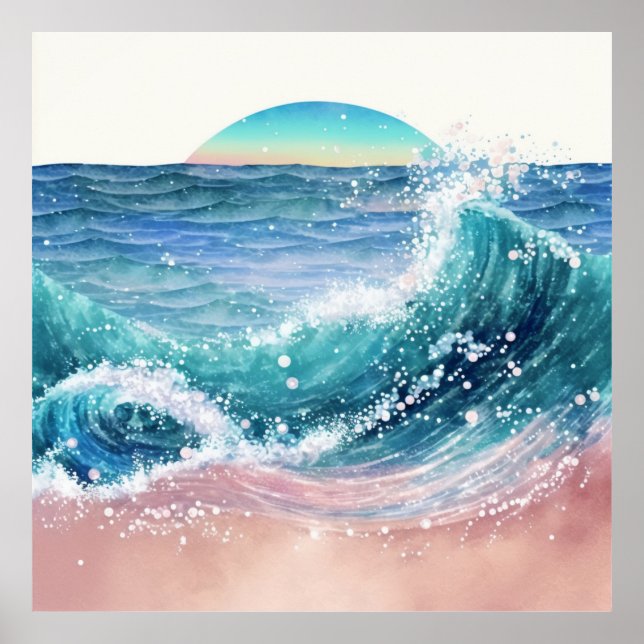 Poster *~* Areia Marinha Lâmpada AP60 Onda de Praia do Oc (Frente)