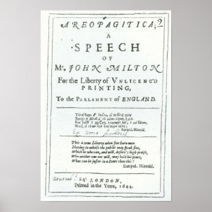Pôster Areopagitica'  a speech of John Milton