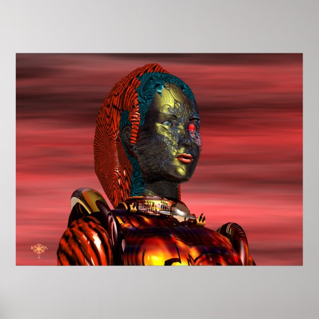 Pôster ARES CYBORG PORTRAIT,SUNSET Science Fiction,Scifi (Frente)