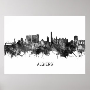 Poster Argel Argélia Skyline BW