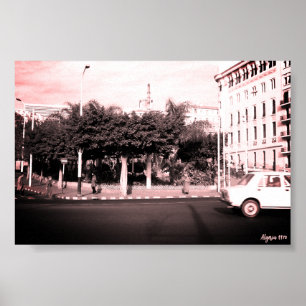 Poster Argélia Argel carros edifício vintage