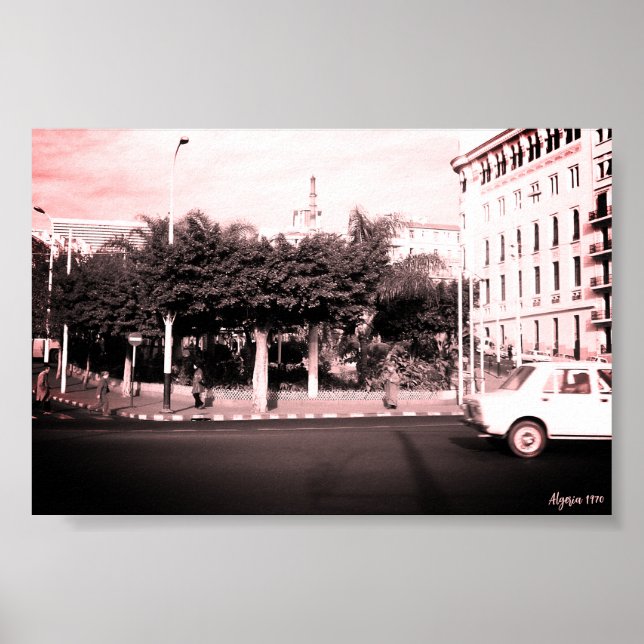 Poster Argélia Argel carros edifício vintage (Frente)