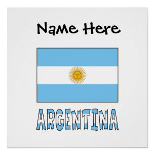 Pôster Argentina Bandeira Argentina Personalizada