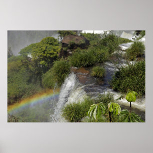 Poster Argentina, Iguacu Falls. Rainbow at Iguacu
