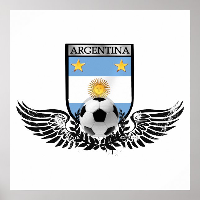 Poster Argentina world champions Winged futbol shield (Frente)