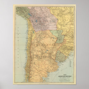 Poster Argentine Republic, o Chile, Paraguai, Uruguai