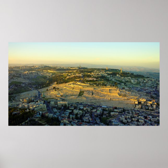 Poster Ariel View do Monte de Olives Jersalem Israel (Frente)