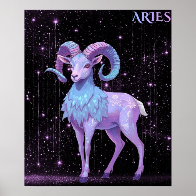 Poster Áries Celestial – Arte Astrológico (Frente)