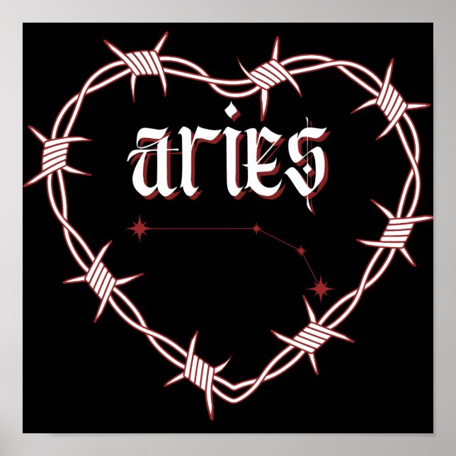 Poster Aries Constulation Gothic Dark Celestial Art (Frente)