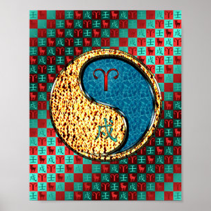 Poster Áries e Cão de Água