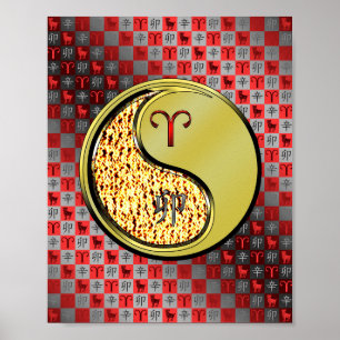 Poster Aries e Coelho Metálico