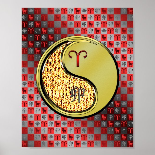 Poster Aries e Coelho Metálico (Frente)