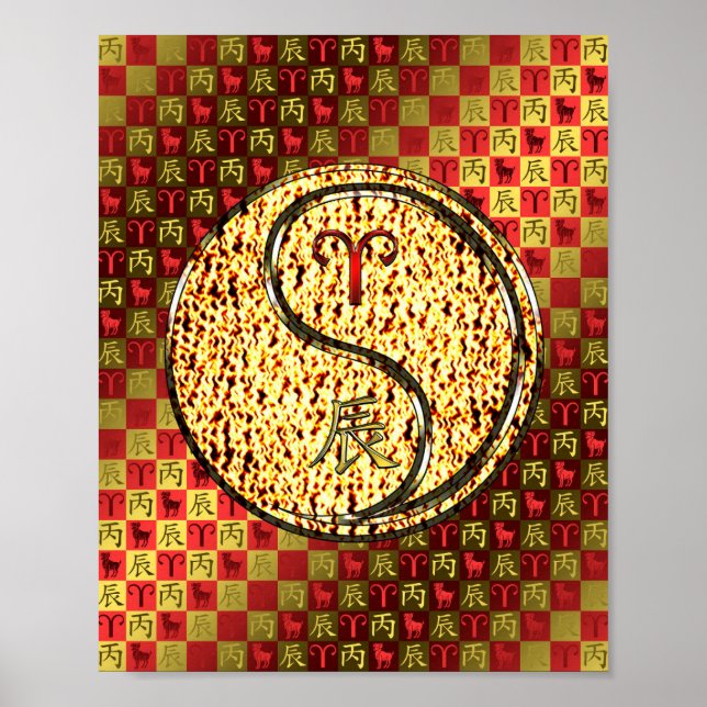 Poster Aries e Dragão de Fogo (Frente)