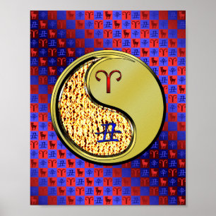 Poster Aries e Ox de metal