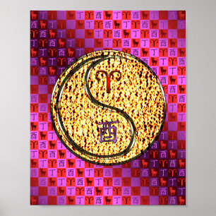 Poster Aries & Fire Rooster