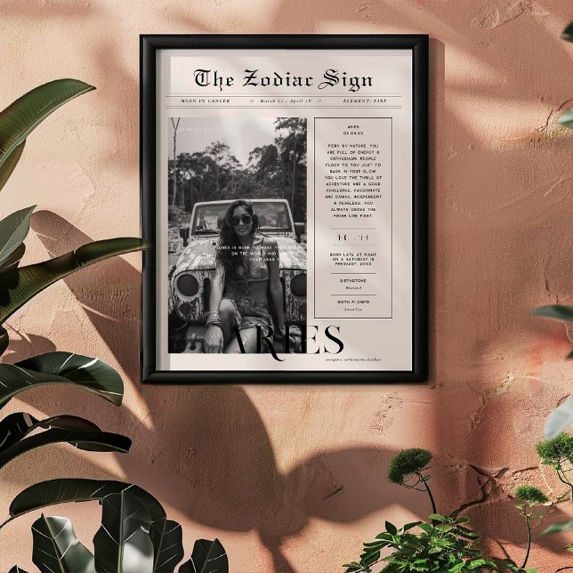Poster Aries | Jornal de Fotografia da Astrologia Zodíaca (Criador carregado)