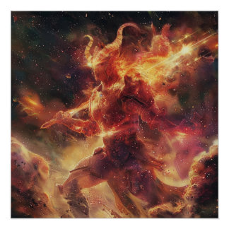 Pôster Aries (O Guerreiro) - Poster de Deidade com Sinal