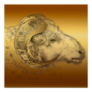 Pôster Aries Ram Birthday Zodiac Perfect Poster