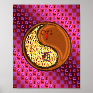 Poster Aries & Wood Rooster