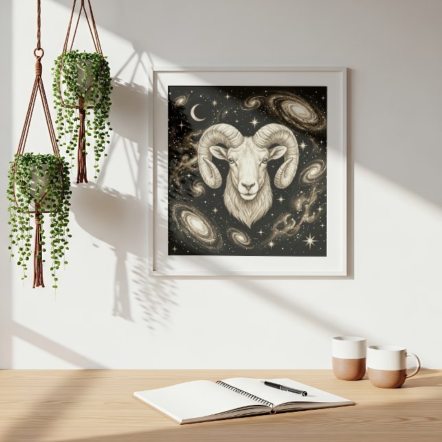 Poster Aries Zodiac Celestial Astrology (Criador carregado)