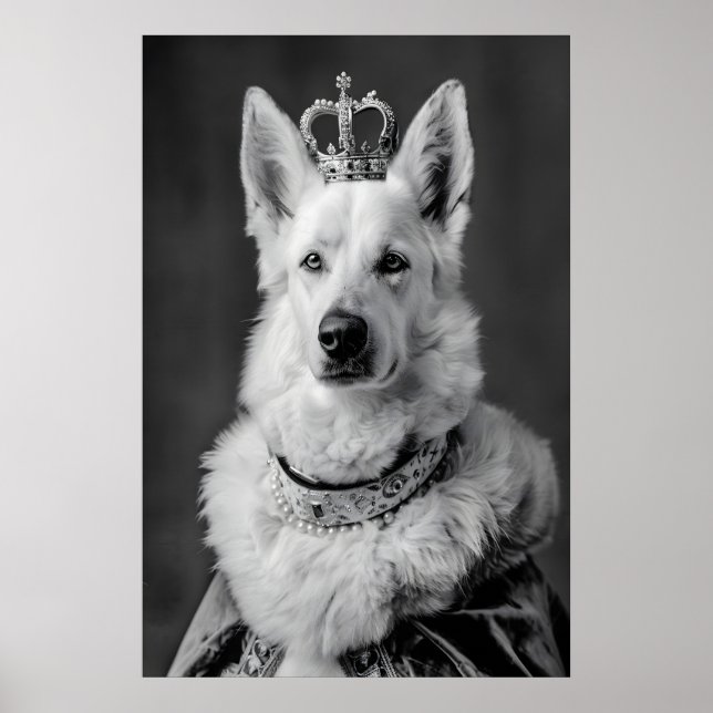 Poster Aristocratic German Shepherd Dog Portrait, Funny (Frente)