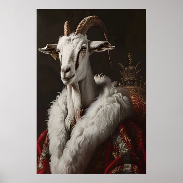 Poster Aristocratic Goat Portrait, Renaissance Animal Art (Frente)