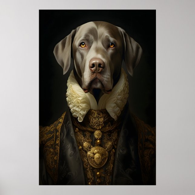 Poster Aristocratic Labrador Portrait, Funny Royal Dog (Frente)
