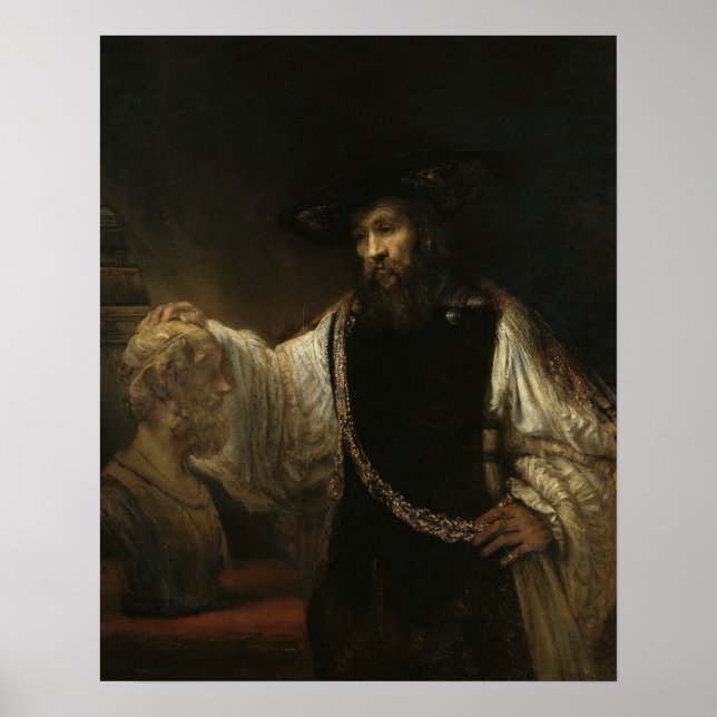 Pôster Aristotle (384-322 BC) with a Bust of Homer (Frente)