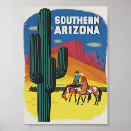 Poster Arizona Boho Cactus Viagens vintage