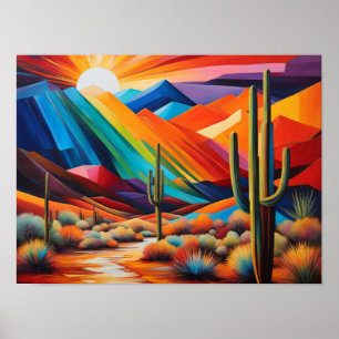 Poster Arizona colorido abstrato