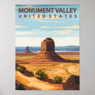 Poster Arizona de Monument Valley Viagens vintage de Utah