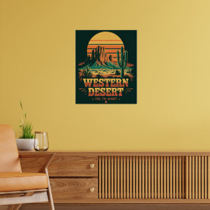 Poster arizona de paisagem solar selvagem oeste